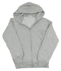 Světlešedá melírovaná propínací teplá mikina s kapucí H&M
