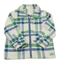 Bílo-safírovo-zelená kostkovaná košilová bunda F&F