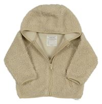 Světlebéžová huňatá bunda s kapucí PRIMARK