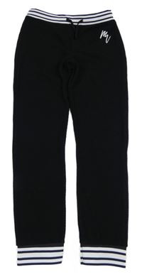 Černo-bílé teplákové kalhoty s pruhy RIVER ISLAND