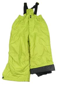 Limetkové kostkované šusťákové zimní oteplovačky s kšandami Kiki&Koko