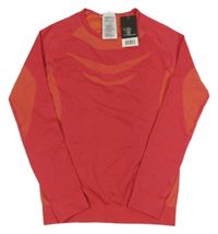 Nové - jahodové thermo triko s pruhy a vzorem crivit