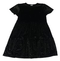 Černé třpytivé sametové šaty F&F