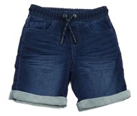 Tmavomodré teplákové riflové kraťasy F&F