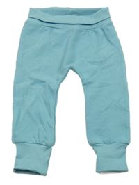 Azurové žebrované turecké tepláky Sense Organics