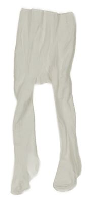 Bílé žebrované vzorované punčocháče 