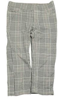 Černo-smetanovo-růžové kostkované vzorované tregínové kalhoty H&M