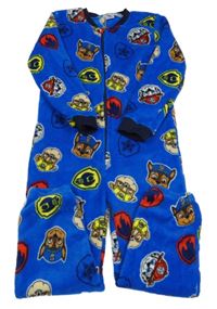 Cobaltově modro-černá plyšová kombinéza s PAW PATROL nickelodeon