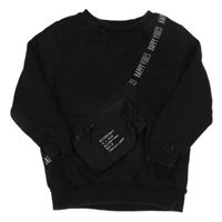 Černá mikina s kapsou/ledvinkou s nápisy George