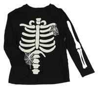 Černé triko s kostmi F&F