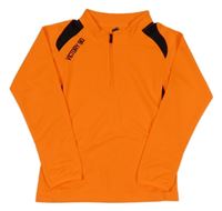 Křiklavě oranžovo-černá sportovní mikina s nápisem 
