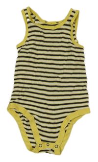 Bílo-tmavomodro-žluté pruhované tílkové body lupilu