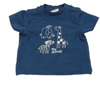 Tmavomodré tričko se zvířátky Topomini