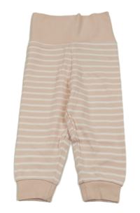 Světlerůžovo-bílé pruhované tepláky lupilu