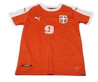 Červeno-bílý funkční fotbalový dres se znakem a číslem PUMA