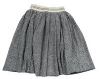 Černo-stříbrno-smetanová sukně s pruhy C&A