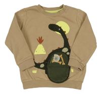 Béžová mikina s dinosaurem F&F