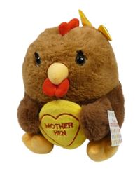 Nové - hnědo-tmavohnědý plyšák - slepička 