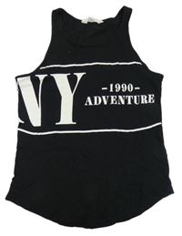 Černý top s nápisem H&M