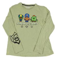 Světleolivové pyžamové triko s Brawl Stars C&A