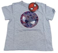 Šedé tričko Spiderman s měnícím obrázkem Marvel