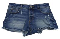 Modré riflové kraťasy s prošoupáním River Island