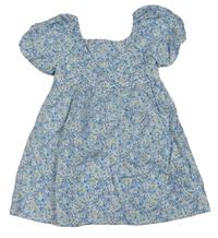 Bílo-modré květované lehké šaty Primark