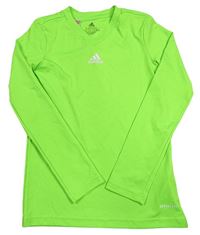 Neonově zelené sportovní funkční triko s logem Adidas