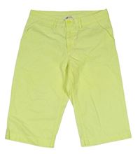Neonově žluté plátěné capri kalhoty H&M