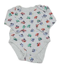 Světlešedé melírované body s traktory Primark