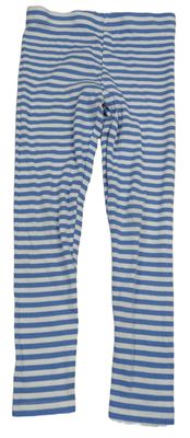 Modro-bílé pruhované žebrované legíny Primark