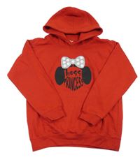 Červená mikina s Minnie a kapucí AWDis