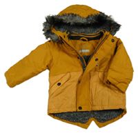 Medovo-melírovaná šusťáková zimní bunda s kapucí Primark