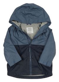 Modrošedo-tmavomodrá nepromokavá jarní bunda s kapucí F&F