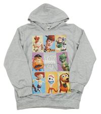 Šedá melírovaná lehká mikina s Toy Story a kapucí