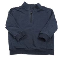 Tmavomodrá mikina se zipem F&F