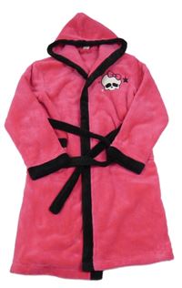 Fuchsiový chlupatý župan s lebkou a kapucí - Monster High
