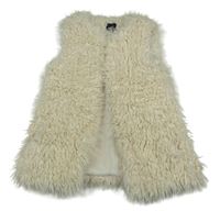 Béžová kožešinová podšitá vesta New Look