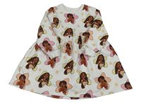 Bílé květované teplákové šaty s Moanou Disney