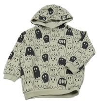 Béžová mikina s duchy a kapucí Tu