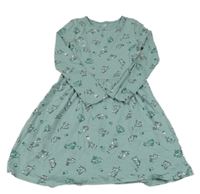 Zelené bavlněné šaty s králíky C&A