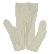 Krémové žebrované punčocháče H&M