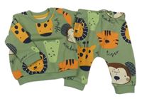 2set - Zelená mikina se zvířaty + tepláky Matalan