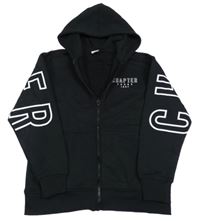 Černá propínací mikina s nápisem a kapucí Chapter Young