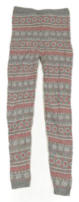 Šedé melírované vzorované pletené legíny Pepperts