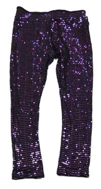 Černo-růžové flitrové legíny Next