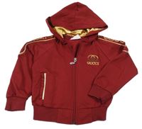 Vínová propínací mikina s kapucí Gucci