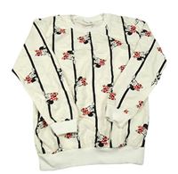 Smetanovo-černá pruhovaná lehká mikina s Minnie