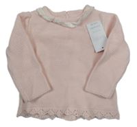 Nové - Světlerůžový propínací svetr s límečkem Matalan