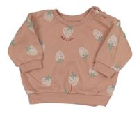 Starorůžová mikina s jahodami Matalan